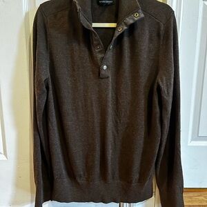 Men’s Banana Republic Dark Brown Zip Up Collared Sweater